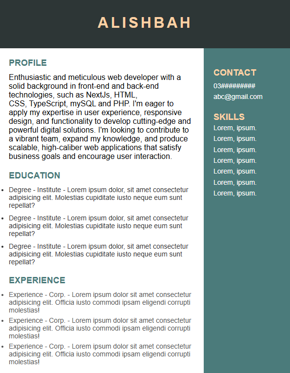 resume template