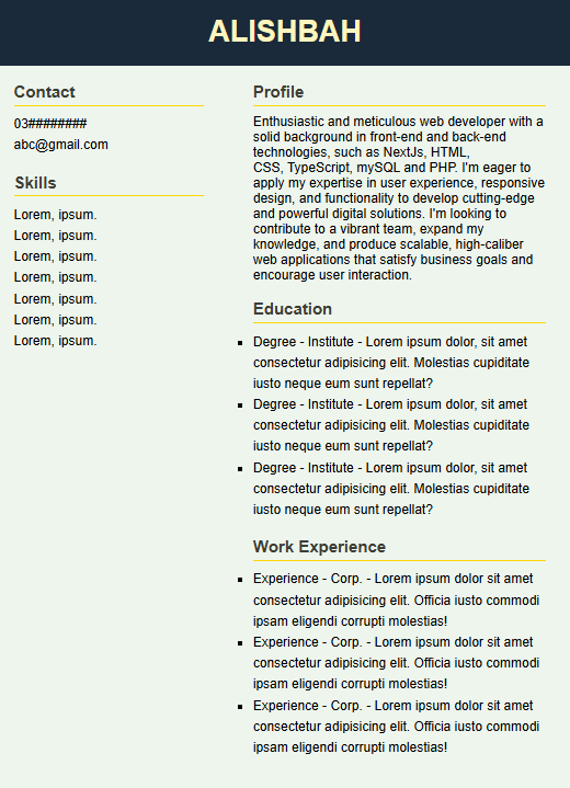 resume template