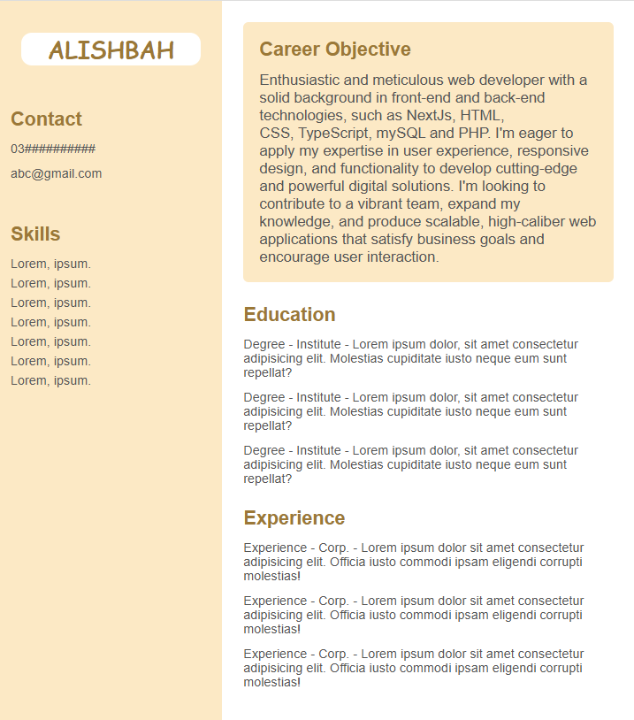 resume template
