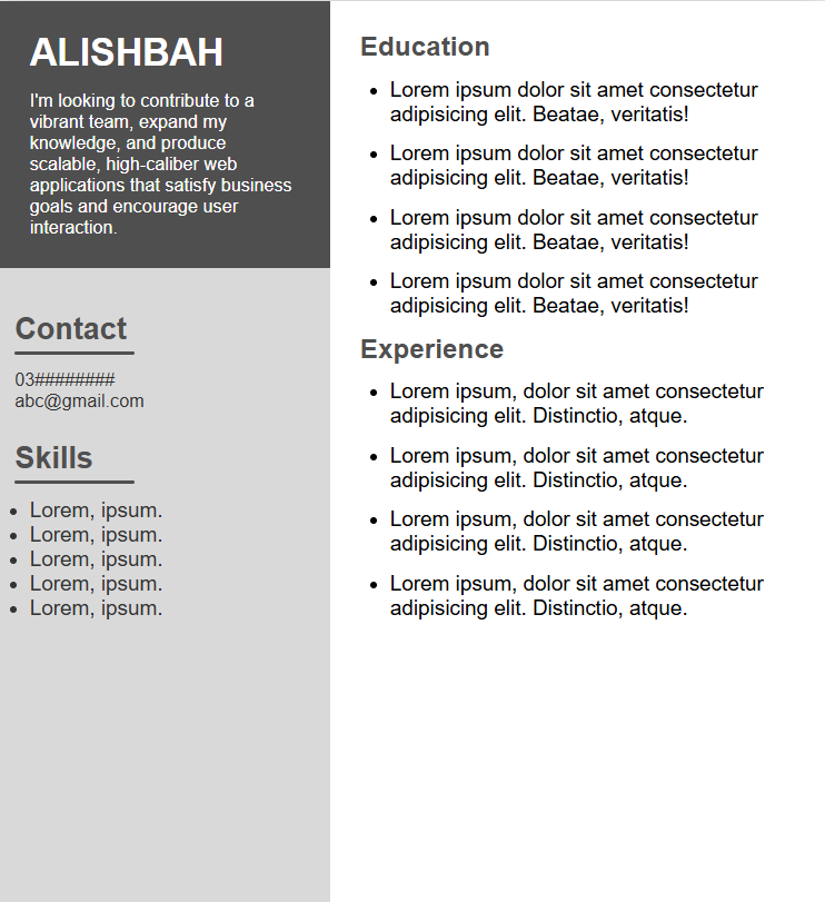 resume template